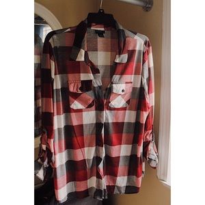 +PLUS SIZE- PLAD SHIRT